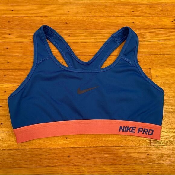 Nike Pro Drifit blue/pink sports bra - Picture 1 of 4